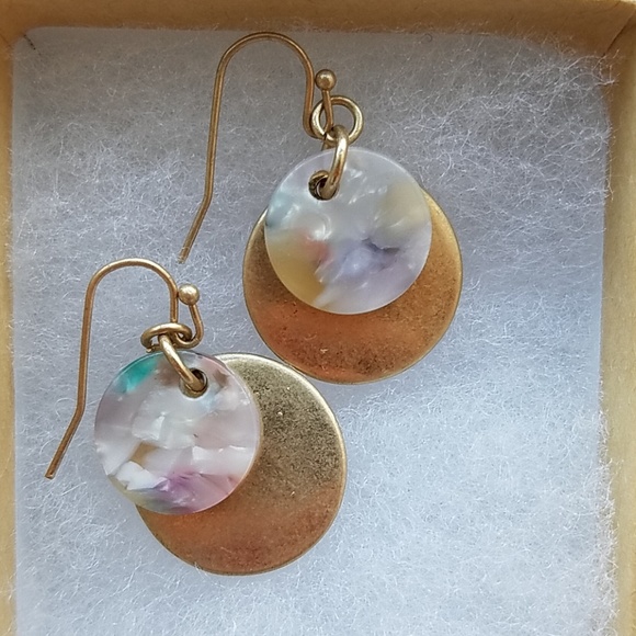 Francesca's Collections Jewelry - Francesca's Collection Gold and Marble Earrings